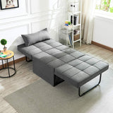 Vonanda Sofa Bed, Convertible Chair 4 in 1 Multi-Function Folding Ottoman Modern Breathable Linen Guest Bed with Adjustable Sleeper for Small Room Apartment,Dark Gray Vonanda