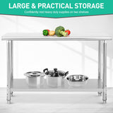 ACONEE Food Prep Stainless Steel Table, Stainless Steel Worktable 72x30x35 Inch, Heavy Duty Metal Table Cart Worktable with Undershelf, Commercial Workstation for Kitchen Restaurant Garage, Silver ACONEE