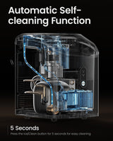 VIVIDMOO Nugget Ice Maker Countertop, 34lbs/24H Pebble Ice Machine, Self-Cleaning Sonic Ice Maker with Basket & Scoop, Compact Pellet Ice Maker for Home/Office/Kitchen/RV/Party, Stainless Steel Vividmoo