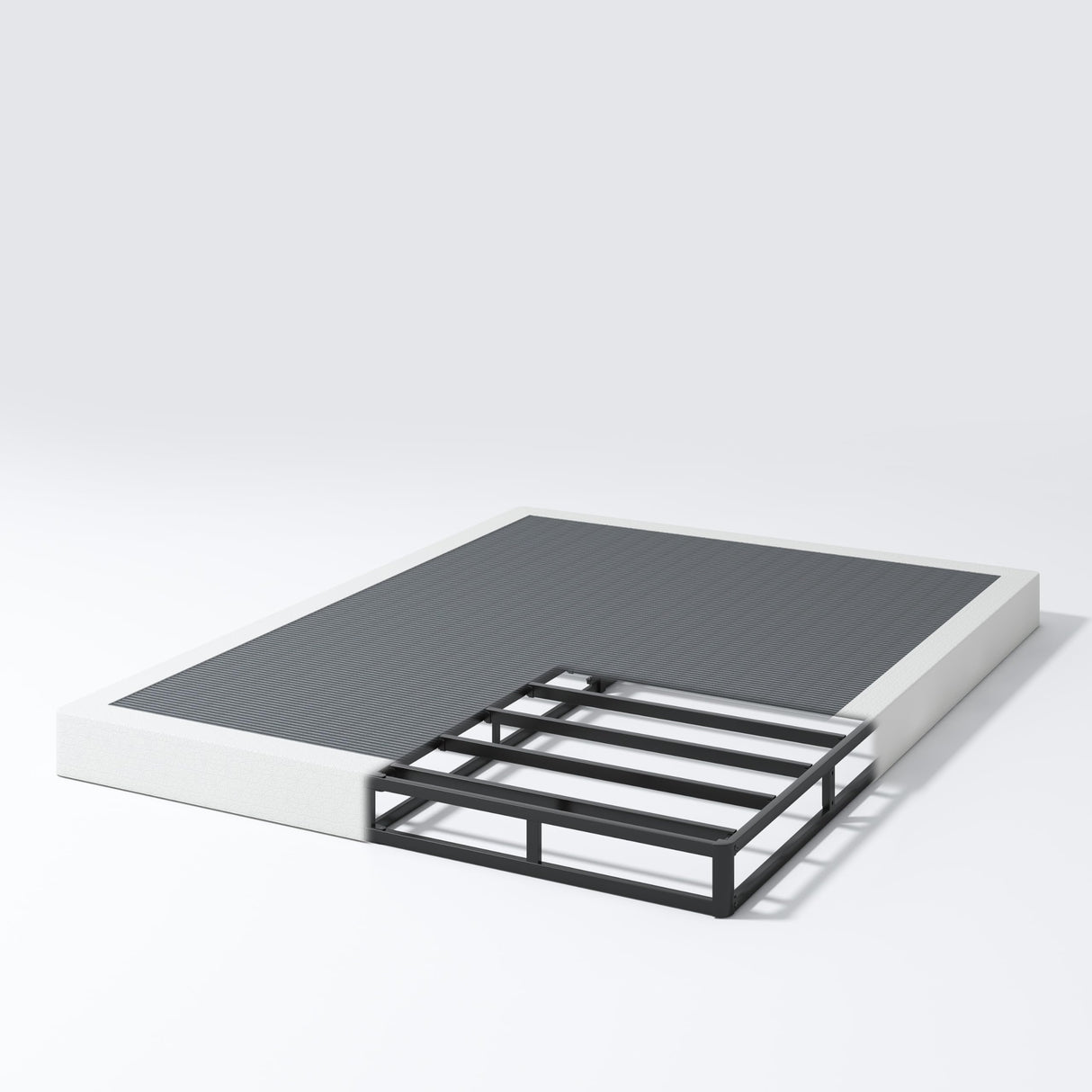 NHODIR Box Spring for Full Bed, 5 inch Full Size Box Spring Only, Strong Metal Frame Mattress Foundation, No Noise, Easy Assembly NHODIR