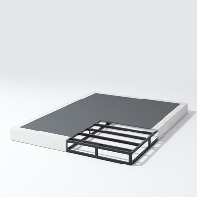 NHODIR Box Spring for Full Bed, 5 inch Full Size Box Spring Only, Strong Metal Frame Mattress Foundation, No Noise, Easy Assembly