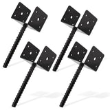 BISupply Concrete Post Anchor 4x4 Post Base Spike 4 Pack - U Shape Fence Post Holder Pergola Brackets Deck Post Base Set BISupply