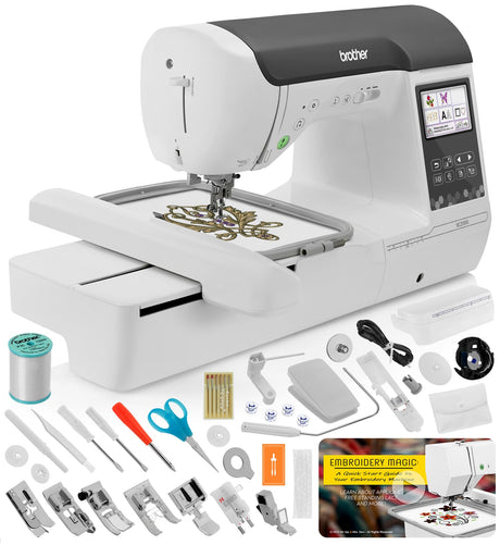 Brother SE2000 Sewing and Embroidery Machine, 5" x 7" Field Size, 241, Sewing Stitches, Cuts Jump Stitches, Wireless, WLAN, Includes Mr. Vac & Mrs. Sew - Embroidery Magic: Quick Start Video Brother