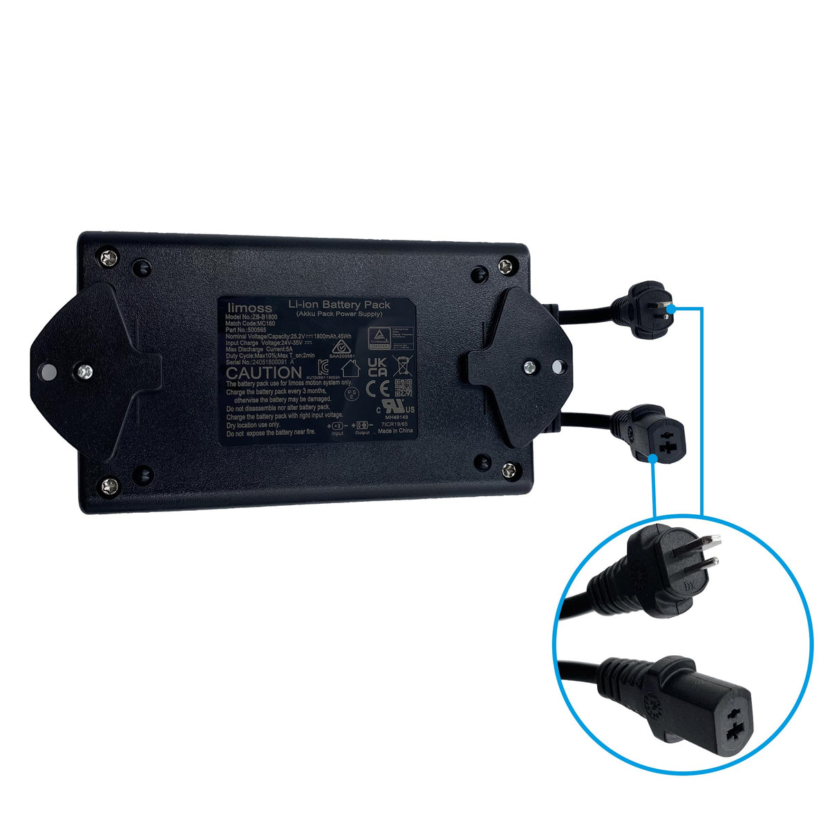 Power Recliner Limoss Wireless Rechargeable Akku Battery Pack Model ZB-B1800 Kits Power Supply with Y Power Cable and Metal Holder Kariwust