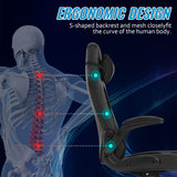 BestOffice PC Gaming Chair Ergonomic Office Chair Desk Chair with Lumbar Support Flip Up Arms Headrest PU Leather Executive High Back Computer Chair for Adults Women Men (Black) BestOffice