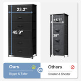 Crestlive Products Dresser for Bedroom with 6 Drawers, Tall Chest of Drawers, Black Dressers Bedroom Furniture, Storage Organizer Unit with Bins for Closet, Hallway, Living Room, Entryway Crestlive Products