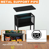 BSONE 5-10 Gallon Fish Tank Stand, Small Aquarium Stand Shelf, 0.71" Thickened Tabletop, 20.5" W×11" D ×31" H , Black BSONE