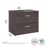 Bush Business Furniture Studio C 2 Drawer Lateral File Cabinet-Assembled, Locking Document Storage for Home or Professional Office, 16W, Storm Gray Bush Business Furniture