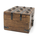 Nautical Cove Treasure Chest Wooden Box with Antique Iron Lock and Skeleton Key - Storage and Decor (Small 8 x 6 x 4.5) Nautical Cove