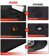 Protebox 48 x 30 inch Under Grill Mats for Outdoor Grill, Double-Sided Fireproof Deck and Patio Protector Mat, BBQ Mat for Under BBQ, Waterproof Oil-Proof Grill Floor Pads Fire Pit Mat Fireplace Mat Protebox
