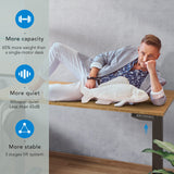 FLEXISPOT Pro Bamboo 3 Stages Dual Motor Electric Standing Desk 72x30 Inch Whole-Piece Board Height Adjustable Desk Electric Stand Up Desk Sit Stand Desk(Black Frame + Bamboo Desktop) FLEXISPOT