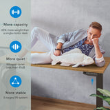 FLEXISPOT Pro Bamboo 3 Stages Dual Motor Electric Standing Desk 72x30 Inch Contour Whole-Piece Board Height Adjustable Desk Electric Stand Up Desk (Black Frame + Bamboo Curved Desktop) FLEXISPOT