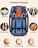 RELX 2025 Massage Chair Full Body, 15 Modes Zero Gravity SL-Track Shiatsu Massage Chair Built-in Heat System, Airbag Massage with Body Scan, Deep Yoga Stretch, Calfrest Extension and AI Control(Brown) RELX