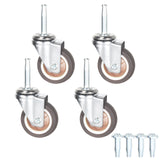 Stem Caster Wheels with 5/16" x 1-1/2" (8 x 38mm) Stem Sockets TPR Replacement Castors Swivel Casters for Carts, Furniture, Dolly, Workbench (2.0 inch Without Brakes) YEWEKE