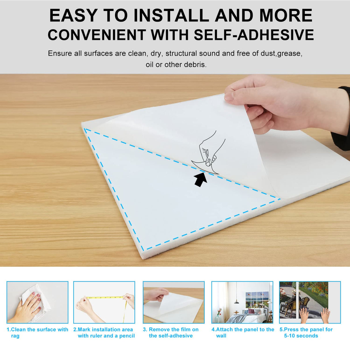 JBER Art Acoustic Panels, 8 Pack Acoustic Panels for Wall Decoration With Self Adhesive, Sound Absorbing Panels for Recording Studio, Soundproof Wall Panels, 45X36inch (BALCONY OF SAN ADRES) JBER