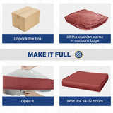 UDPATIO Outdoor Cushions for Patio Furniture, 4'' Replacement Cushions for Outdoor Furniture, Set of 8 Water-Resistant Outdoor Sectional Cushions for Sofa Couch Chair (Wine) UDPATIO