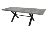 Acanva Expandable Dining Table for 6-8 Seat, Modern Rectangle Design with Extension Leaf for Kitchen Restaurant, Thicker Top and Carbon Steel Pedestal, 74.9''(+40)Wx37''Dx30''H, Dark Grey Acanva