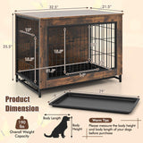 Giantex Dog Crate Furniture - 32.5" L Dog Kennel Side Table with Double Doors & Removable Pull-Out Tray, Left or Right Side Door, Modern Dog Cage Pet House End Table for Medium Dogs, Rustic Brown Giantex