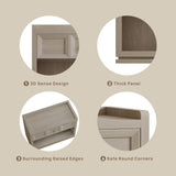 SICOTAS 31" Wide Nightstands Set of 2, Large Night Stands with Drawer, Oversized King Size Nightstand Bedside Table for Bedroom, Farmhouse End Side Table Set of 2 with Round Corners,Grey White Oak SICOTAS