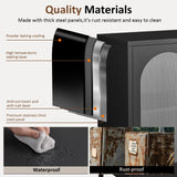 FURSTEL Buffet Cabinet, Modern Industrial Style Sideboard Buffet Cabinet, with Adjustable Shelves Credenza for Living Kitchen Dining Farmhouse, 15.8" L x 27.6" W x 35" H Black FURSTEL