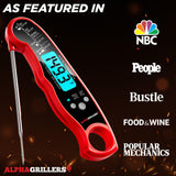 Alpha Grillers Instant Read Meat Thermometer for Cooking Grilling and Griddle Accessories Kitchen Essentials - Waterproof Backlight & Calibration, Birthday Mens Gifts Valentines Day Gifts for Him Alpha Grillers