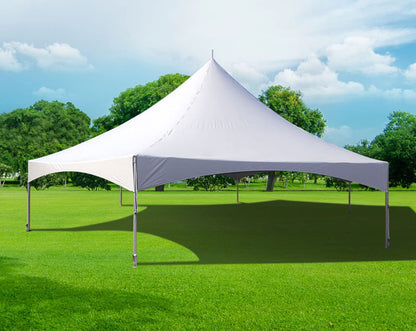 TentandTable 40' x 40' High Peak Hexagon Frame Party Tent, White Top, Outdoor Waterproof Canopy Tent for Parties and Wedding Events, 9' Poles, 20.5' Height, 2.5 Inch Durable Aluminum Frame - WoodArtSupply