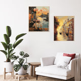 2 Pack Paint by Numbers Kit for Adults Beginner, Sunset Venice Adult Paint by Number Kits on Canvas, DIY Landscape Acrylic Number Painting for Adults for Home Wall Decor Gift 16x20 Inch Possoco