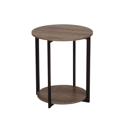 Household Essentials Wooden Side End Table with Storage Shelf | Ashwood - WoodArtSupply