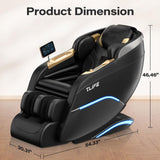 TLIFE Massage Chair Full Body, 160°Zero Gravity Recliner with Body Scan, 50" SL-Track Shiatsu Massage Chair, Fixed Point Massage, Foot Rollers, 12 Auto Modes, Deep Yoga Stretch, Heating, Black TLIFE