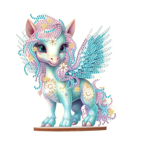 JISHSHAY Unicorn Diamond Art Kits for Adults Desk Accessories Diamond Painting Accessories Desk Ornaments Arts and Crafts Table Decor Diamond Painting Kits for Adults Crafts for Adults Gem Art JISHSHAY