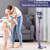 Lubluelu Cordless Vacuum Cleaner,25000Pa Cordless Stick Vacuum with 235W Brushless Motor, 50min Runtime, Detachable Battery, Self-Standing Vacuum for Hard Floor, Carpet, Pet Hair Lubluelu