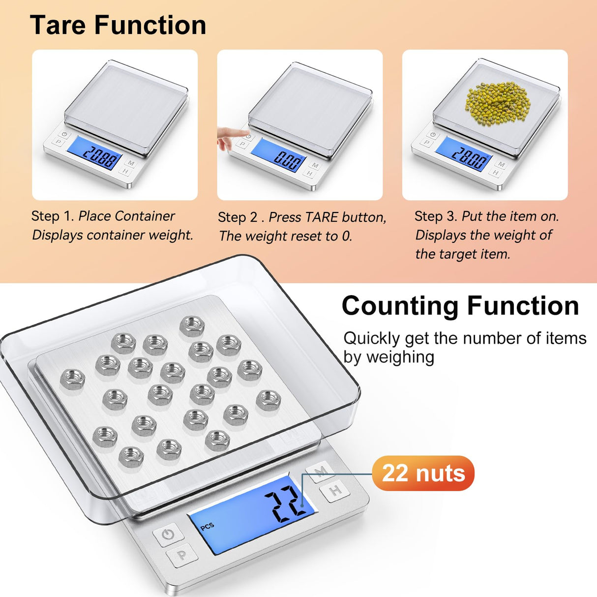 BOMATA 0.01g Small Digital Gram Scale, USB Rechargeable, Upgraded 1kg Jewelry Scale with Larger Display and Hold Function, High Precision, Grams and oz for Herb, Coin, Powder, Gold, Yeast, Kitchen BOMATA