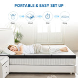 OLIXIS Tri-fold Memory Foam Mattress - 3 Inch Twin Size Portable Floor Bed, Foldable Mat for Kids and Adults, Collapsible and Washable Cover with CertiPUR-US Certified, for Travel & Camping & Yoga OLIXIS