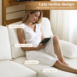 VINGLI 110' U Shaped Comfy Sectional Couch, Double Chaise Sofa in Corduroy Fabric for Apartment, 4-Seater Upholstered Couch with Memory Foam, Modern Couches for Living Room, Small Space, Beige VINGLI