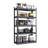 FOSTOKO 63" H Heavy Duty Garage Shelving, Metal Storage Shelves, Adjustable 5 Tier Metal Shelving Unit, Industrial Utility Rack for Garage, Warehouse, Workshop, 16" D×31.5" W×63" H, Black FOSTOKO
