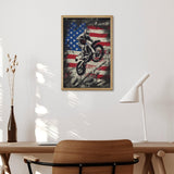QUOPLMAM Dirt Bike Motocross USA Flag Diamond Art Painting Art Kits Diamond Art Painting Diamond Art Kits 5D Diamond Art Painting Kits DIY Diamond Art for Home Wall Decor 8"x12" QUOPLMAM