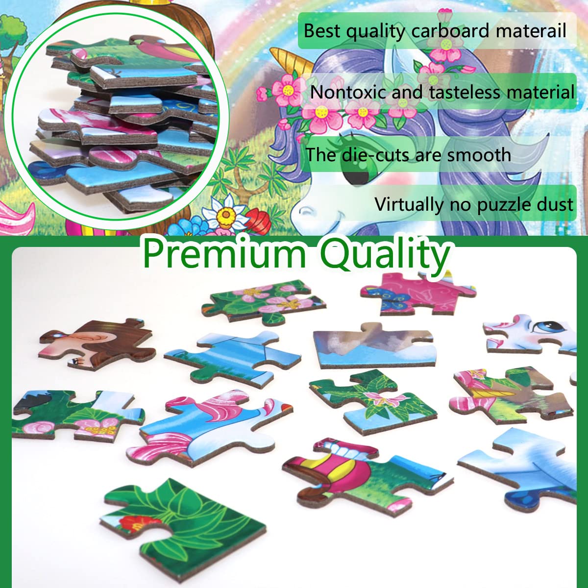 Puzzles for Kids Ages 4-8 Year Old - Princess & Unicorns,100 Piece Jigsaw Puzzle for Toddler Children Learning Educational Puzzles Toys RANSUNN