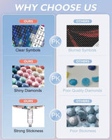 Meothan Diamond Art Kits for Adults - Rose Flowers Diamond Painting Kits for Adults Beginners, 5D DIY Round Full Drill Gem Art Paint by Diamonds Dots Crafts Kits for Home Decor Gift 12x16inch Meothan