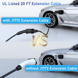 EVCONN J1772 Extension Cable, 20ft 40A 110V-240V EV Charger Extension Cable Compatible with All J1772 EV Chargers for Level 1/2 Stations with Carrying Bag EVCONN
