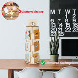 Natheeph Rotating Wooden Display Rack with Two Card Sticker for Greeting Card Vendor Coffee Bag 3 Tier Tabletop Display Stand Natheeph
