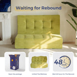 MAXYOYO Tri-Fold Mattress, 6 Inch Tufted Folding Mattress Full Foam Bed, Foldable Floor Couch Guest Bed Topper Portable Camping Sleeper with Corded Fabric, Green, 53"x75" MAXYOYO