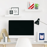 Ballucci Floating Shelves, 2-Pack 16" Wood Wall Shelf Set with Invisible Brackets for Bathroom, Living Room, Bedroom, Kitchen, Nursery, 6" Deep, White Ballucci