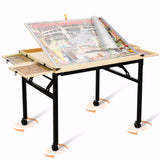 Puzzle Table with Drawers 1500 Piece Rotating Jigsaw Puzzle Board with Cover 35”x27” Portable Puzzle Tables for Adults Birthday Gift for mom Women JoyPcsTable