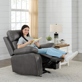 KISLOT Leather Recliner Chair Manual Sofa Rocker for Adults with Overstuffed Arm for Living Room Bedroom Home Theater Seating KISLOT