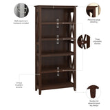 Bush Furniture Key West Tall Open Bookcase in Bing Cherry – Elegant Display Cabinet for Home or Office Bush Business Furniture