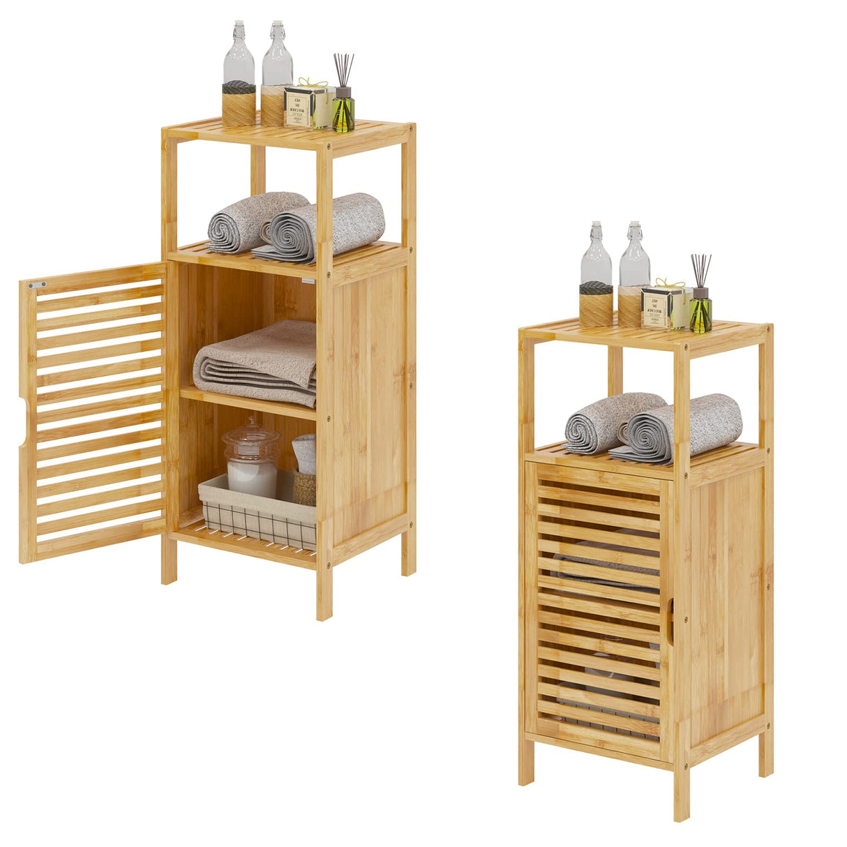 SDHYL Bathroom Cabinet, Bathroom Storage Floor Standing Cabinet with Shutter Door (Small) SDHYL