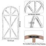 SwallowLiving 16" x 32" Rustic Cathedral Window Frame Wall Decor - Classic Farmhouse Charm for Your Home, White, Set of 2 SwallowLiving