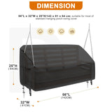 Swing Cover Hanging Porch Swing Cover Waterproof Outdoor Hammock Swing Cover Patio Wooden Yard Swing Chair Cover Replacement 56”Lx32”Wx25”H Black Uthem