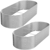 FRIZIONE 2pcs Tall 6x3ft Galvanized Raised Garden Bed Outdoor,Steel Garden Bed for Vegetables,Above Ground Garden Box for Flower,Metal Raised Beds for Gardening FRIZIONE