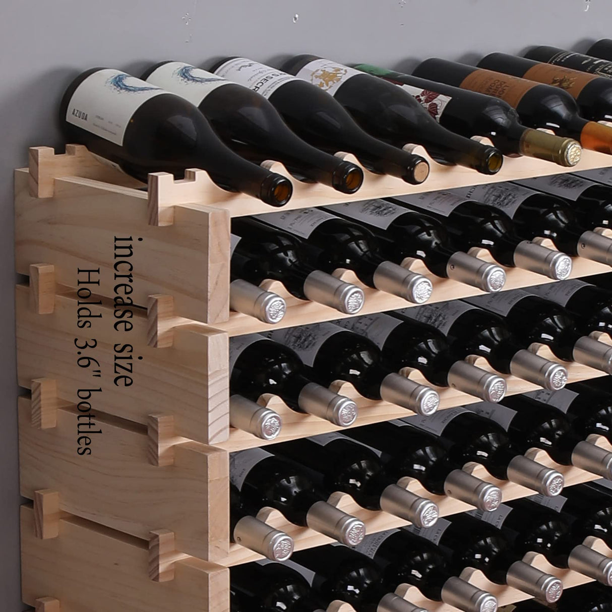 fdjamy Wine Rack Cabinet Freestanding for Floor Wooden Stackable Storage Modular countertop Wood Wine Holder (100bottle) fdjamy